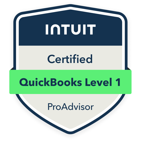 Logo for QuickBooks Level 1 ProAdvisor